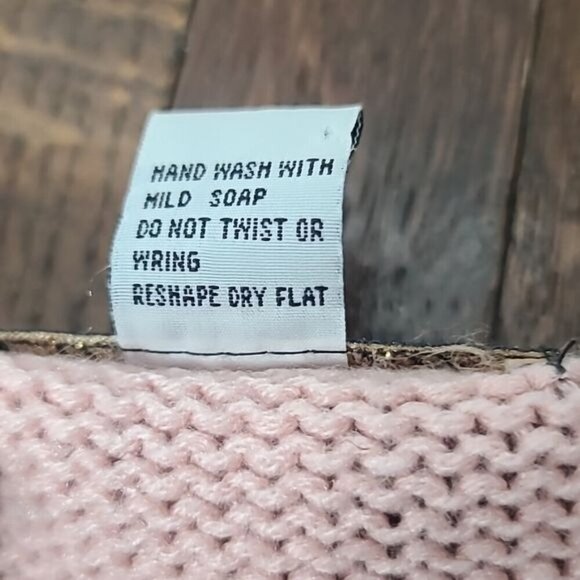 Vintage 90s Dana Scott Wool Pastel Pink Bedazzled Sweater - Picture 8 of 13